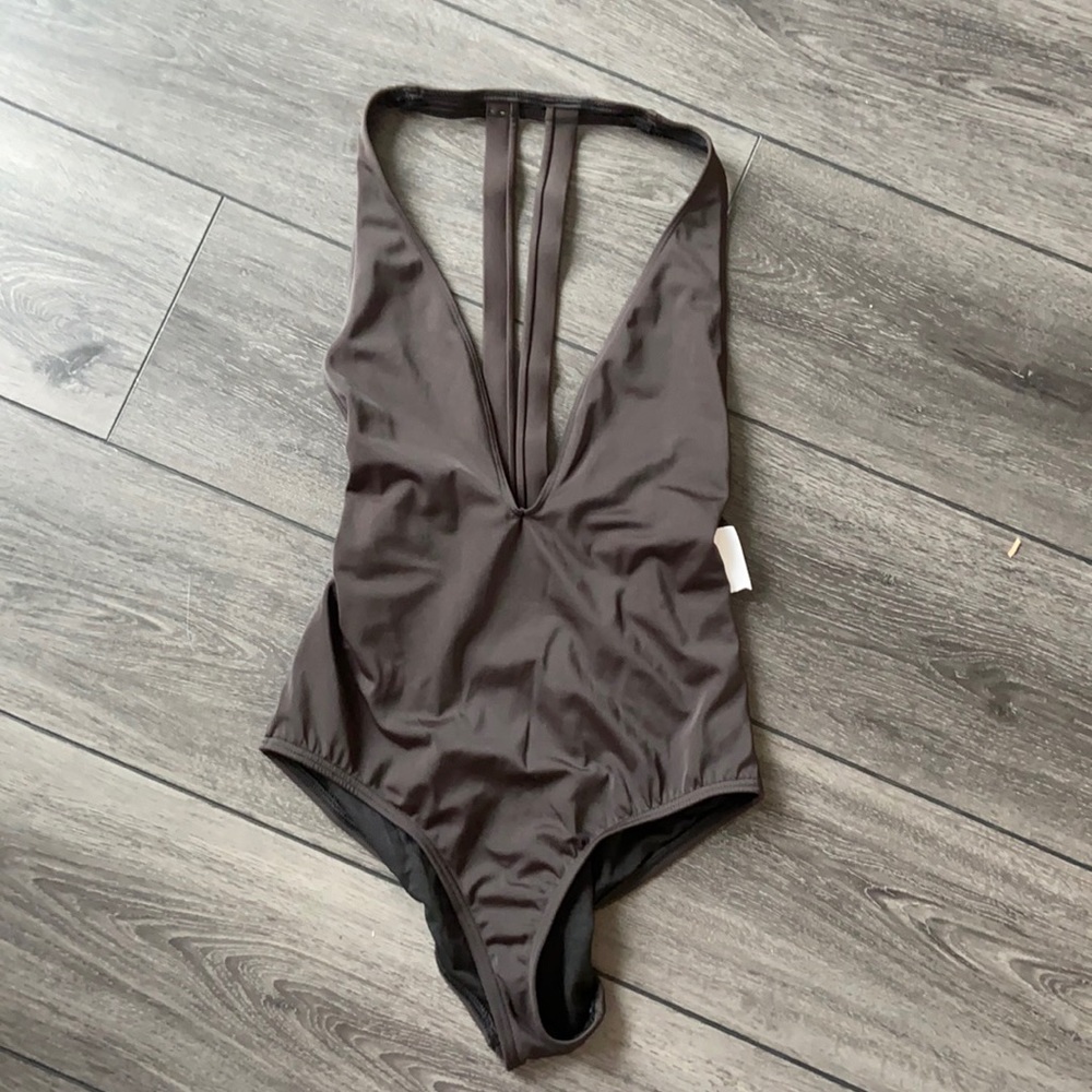 Black one piece swim suit